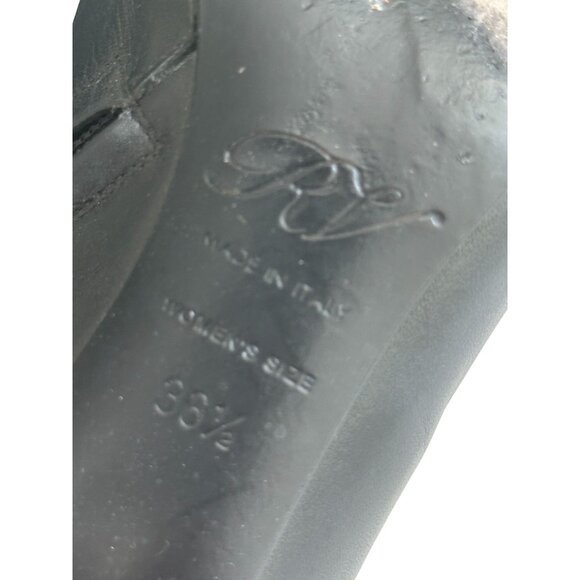 ROGER VIVIER Black Leather Zip Curved Horn Heels Boots Size 36.5  / 6.5 - Picture 6 of 16